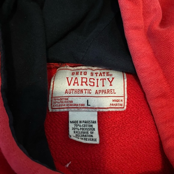 Ohio State Vintage Red Hoodie Size Large - Picture 3 of 3